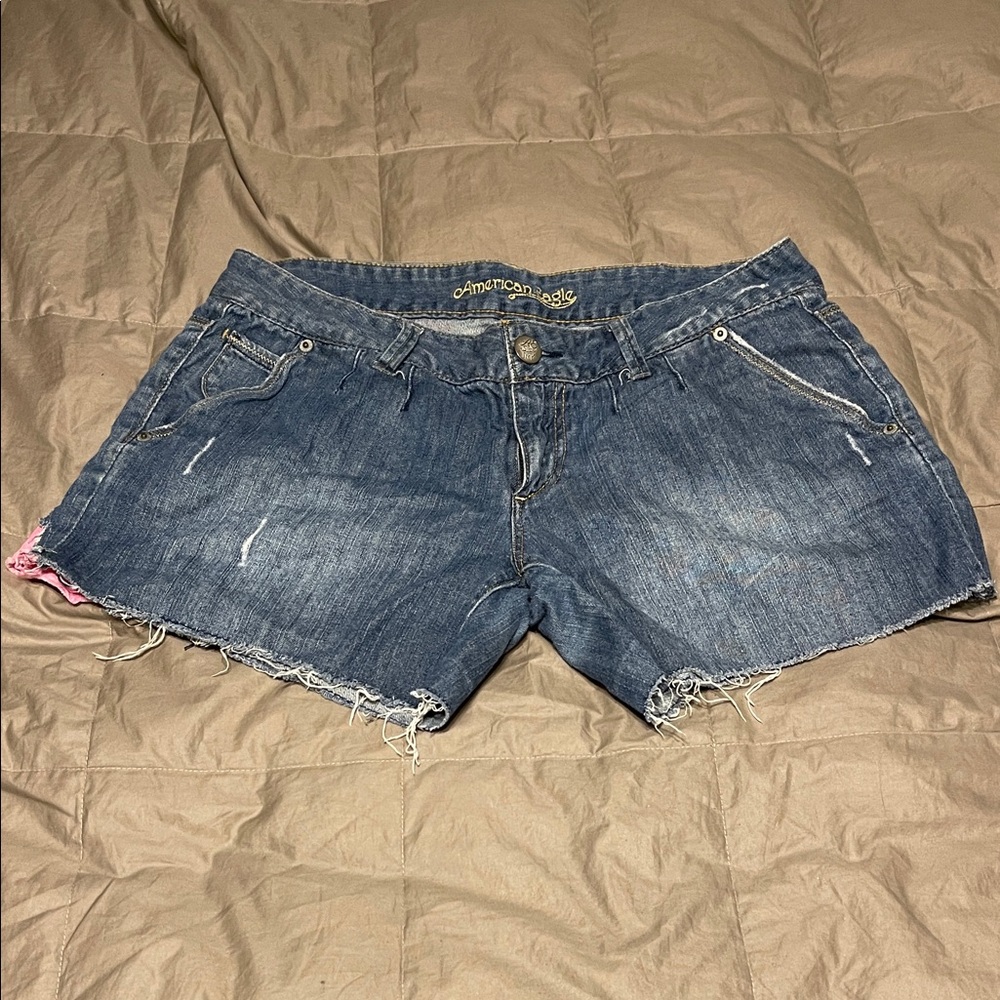 American Eagle Outfitters Distressed Blue Jean Shorts